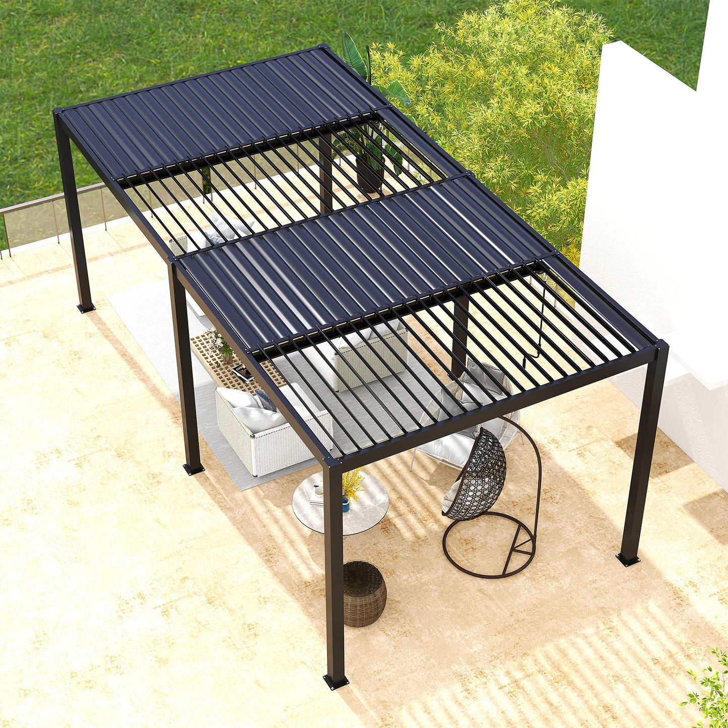 Louver Pergola 10x19FT Aluminum Frame & Louvers