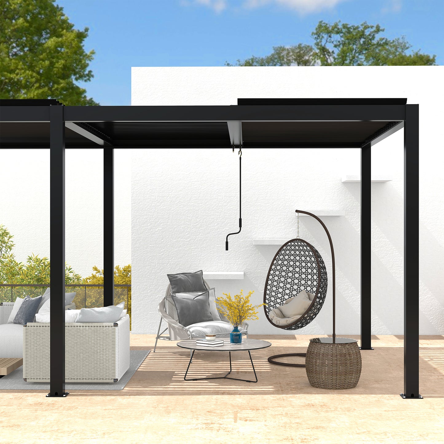 Louver Pergola 10x19FT Aluminum Frame & Louvers